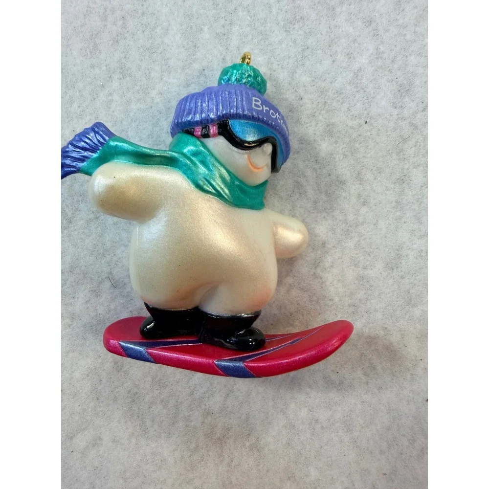 Hallmark Keepsake Ornament 1995 Brother Snowboarding Snowman Vintage QX5679